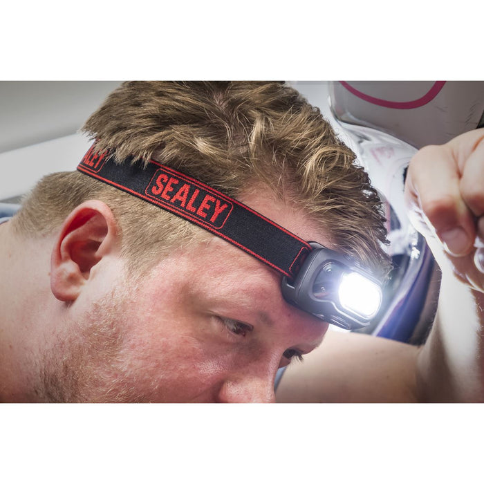 Sealey Rechargeable Head Torch with Auto-Sensor 8W COB LED HT08R Sealey - UK Camping And Leisure