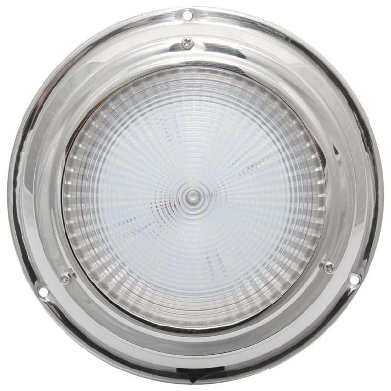 AAA 12V Stainless Dome Light Natural White LED 168mm 5" Dome AAA - UK Camping And Leisure