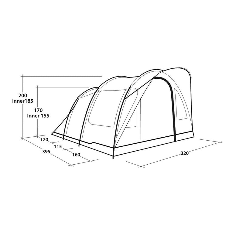 Outwell Sky 5 Pole Tent Blue 5 Person Outwell - UK Camping And Leisure