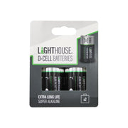 Lighthouse D LR20 Alkaline Batteries 14800 mAh (Pack 2) Lighthouse - UK Camping And Leisure