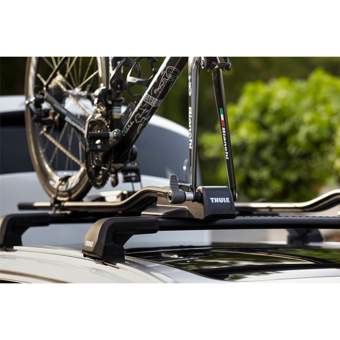 Thule Fast Ride roof bike rack fork mount black Roof Bike Rack Thule - UK Camping And Leisure