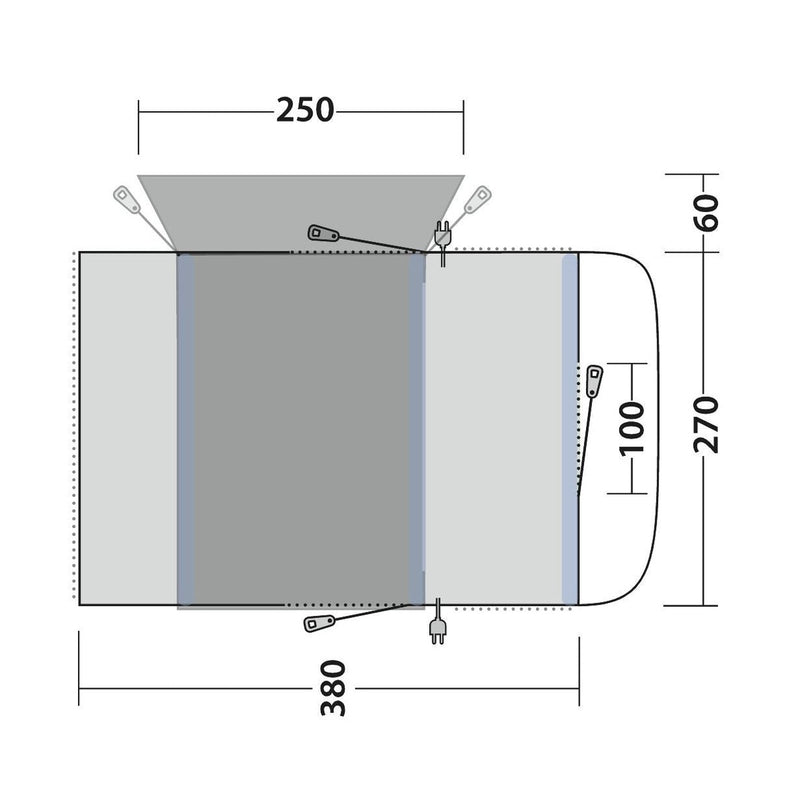 Outwell Wolfburg Air Driveaway Awning Campervan 175-200cm Low - View 10