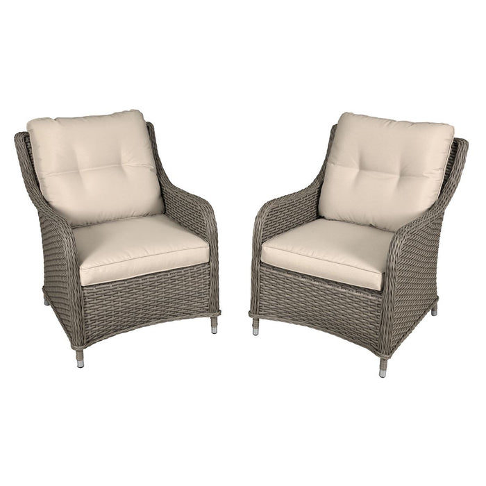 Dellonda Chester Rattan Wicker Outdoor Armchairs 2pc DG69 Dellonda - UK Camping And Leisure