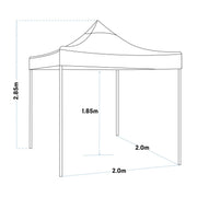 Dellonda 2x2m Pop-Up Gazebo Heavy Duty  Carry Bag Rope Stakes & Weight Grey Dellonda - UK Camping And Leisure