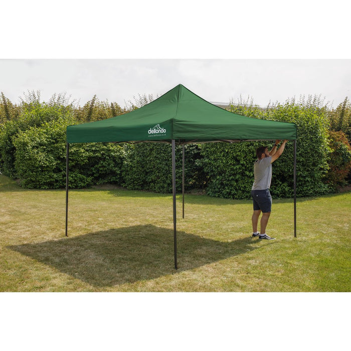 Dellonda 2x2m Pop-Up Gazebo Heavy Duty  with Carry Bag - Dark Green Dellonda - UK Camping And Leisure