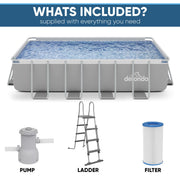 Dellonda Deluxe Steel Frame Swimming Pool with Filter Pump 18ft DL22 Dellonda - UK Camping And Leisure