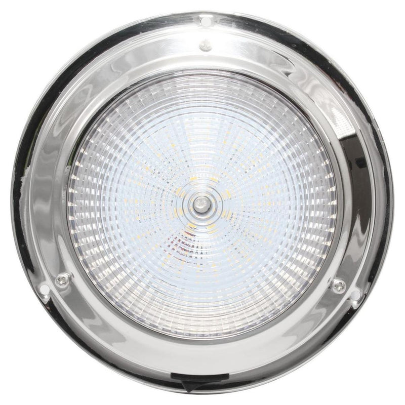 AAA 12V Stainless Dome Light Warm White LED 137mm 4" Dome AAA - UK Camping And Leisure