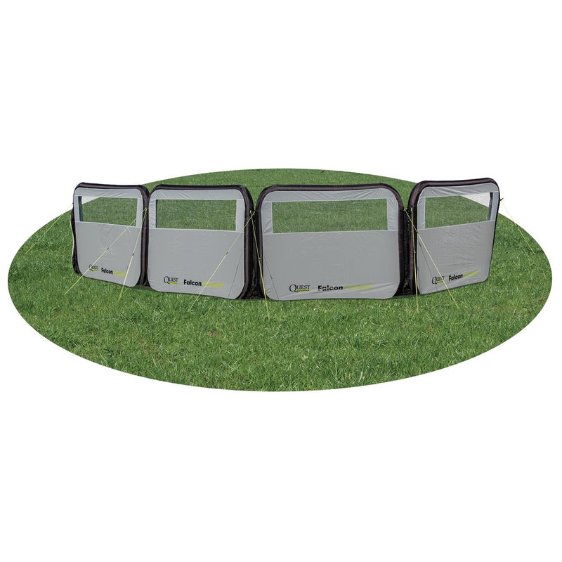 Quest Falcon Pro AirShield 500 Windbreak (3 panels - mid grey) Quest Leisure - UK Camping And Leisure