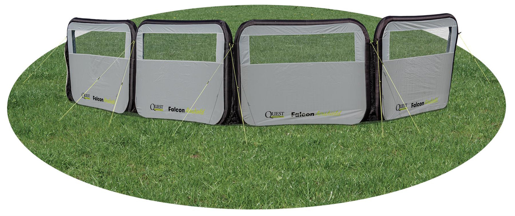 Quest Falcon Pro AirShield 500 Windbreak (3 panels - mid grey) Quest Leisure - UK Camping And Leisure