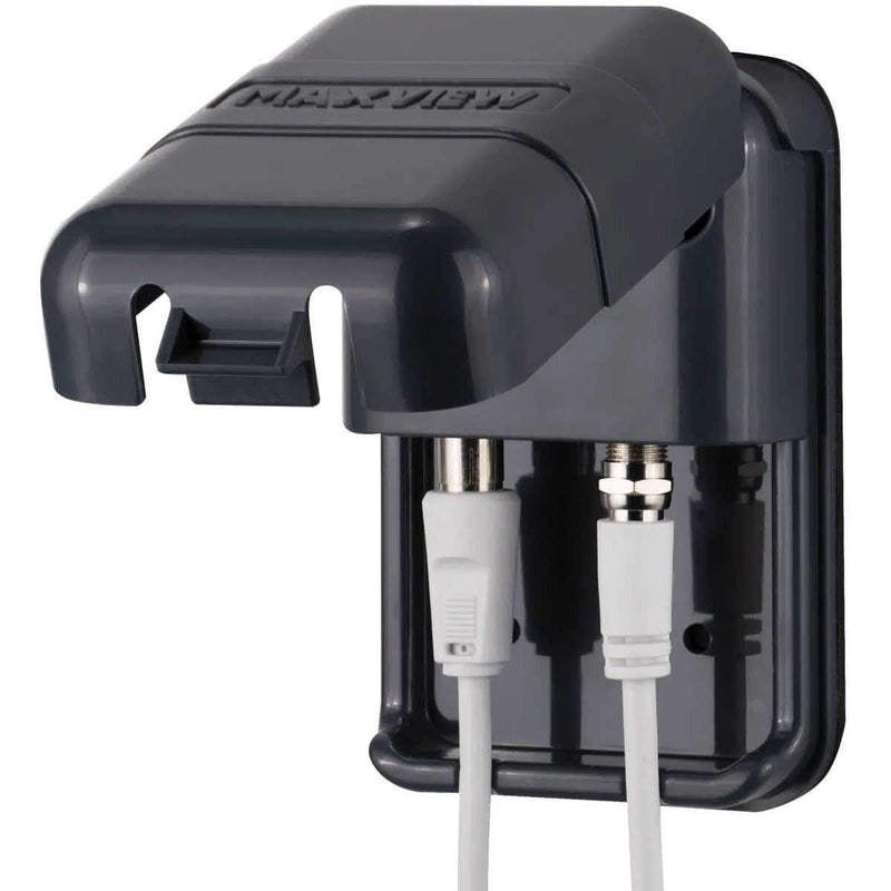 Twin Coax & 'F' Weatherproof Socket - Anthracite Maxview - UK Camping And Leisure