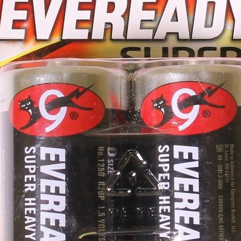 Eveready D Zinc Battery (x2) for Heavy Duty Devices