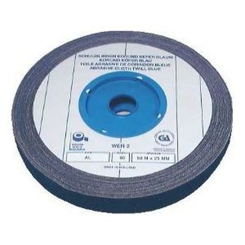 Emery Roll Blue Twill 50Mm 80 Grit WER30 Emery - UK Camping And Leisure