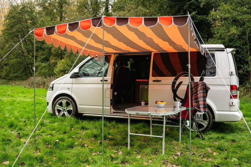 Olpro Retro Shade Campervan Canopy Orange/ Brown | motorhome