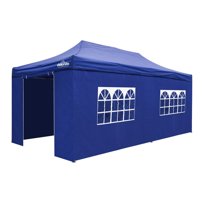 Dellonda 3x6m Pop-Up Gazebo & Side Walls Water Resistant Fabric Blue - DG173 Dellonda - UK Camping And Leisure