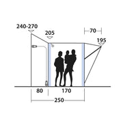 Outwell Santa Monica Air Mid High Driveaway Awning Campervan 240-270cm - View 11