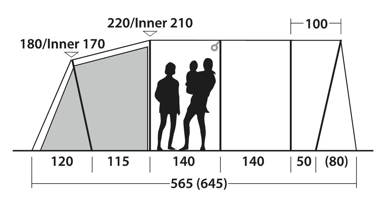 Outwell Denver 6 Pole Tent Green 6 Person Outwell - UK Camping And Leisure