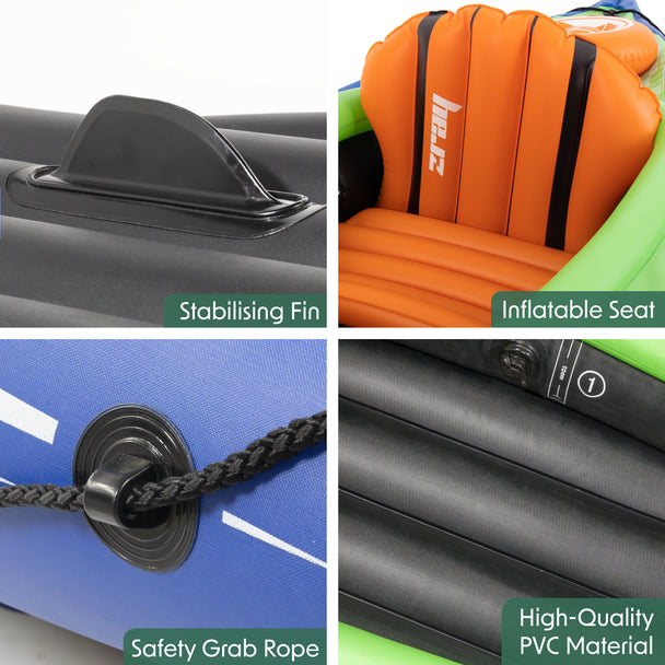 Dellonda Inflatable One-Person Kayak/Canoe Set with Pump, Carry Bag & Aluminium Oar Dellonda - UK Camping And Leisure