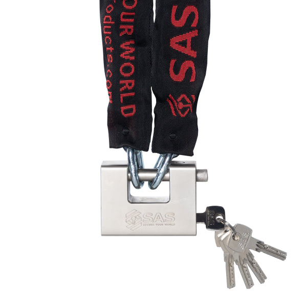 SAS General Purpose 1500x8mm Round Shackle Chain with C-Type Padlock SAS - UK Camping And Leisure