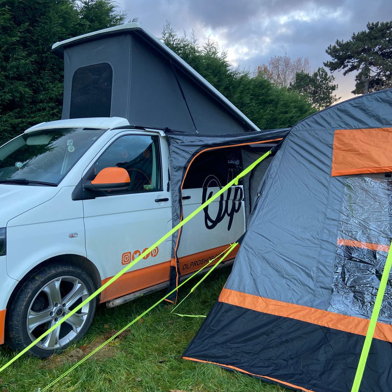 Olpro Cubo Breeze v2  Campervan Awning Blue / Grey Low | poled, sewn-in groundsheet, quick pitch, 5000mm