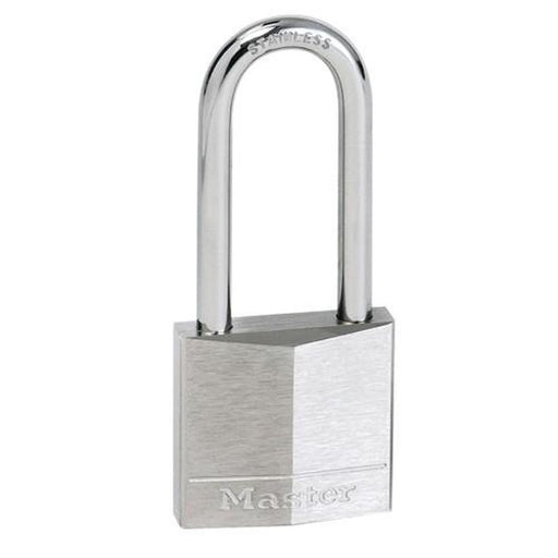 Masterlock Padlock Nickel Brass 40mm SS Long Shackle Masterlock - UK Camping And Leisure