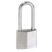 Masterlock Padlock Nickel Brass 40mm SS Long Shackle Masterlock - UK Camping And Leisure