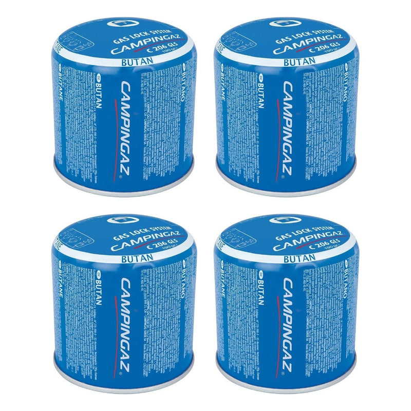 4x Campingaz C206 Butane Gas Cartridge Lock System 190g Camping Outdoors Campingaz - UK Camping And Leisure
