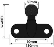 Towball Black Standard 50mm Heavy Duty E Approved Hitch Head Tow 90mm Fixings