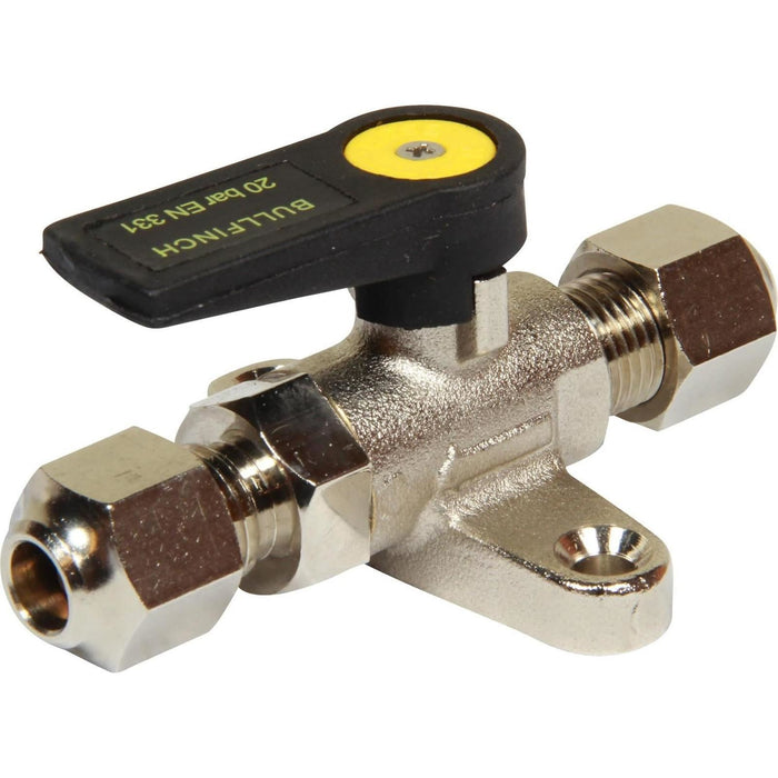 Gas 5/16" Compression Foot Mount Bullfinch Valve 3005OP Bullfinch - UK Camping And Leisure