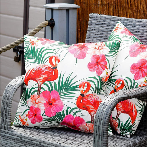 Garden Flamingo Print Scatter Cushion Pair Gardenwize - UK Camping And Leisure