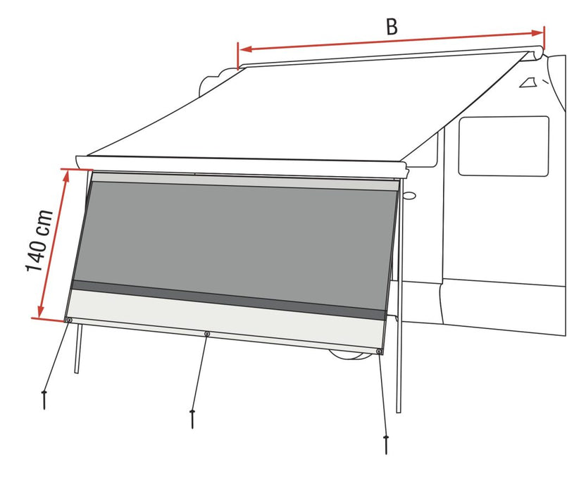 Fiamma Front Blocker 300Cm For F45, F65, F35 & Caravanstore Canopies 07972-01- Fiamma - UK Camping And Leisure