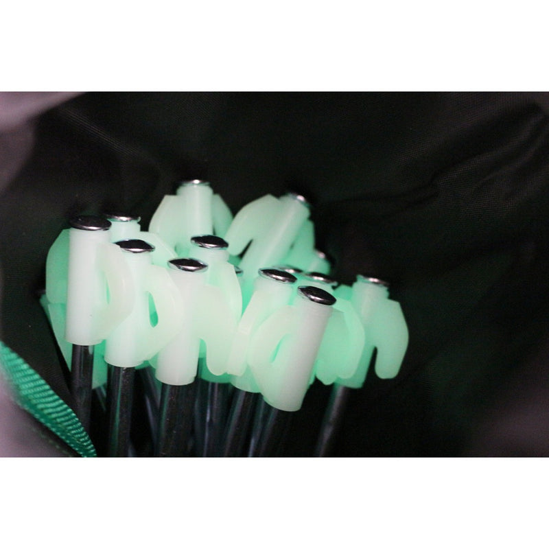 Blue Diamond Glow Ground 20 x Pegs Kit Green Includes Storage Bag Mallet Puller Blue Diamond - UK Camping And Leisure