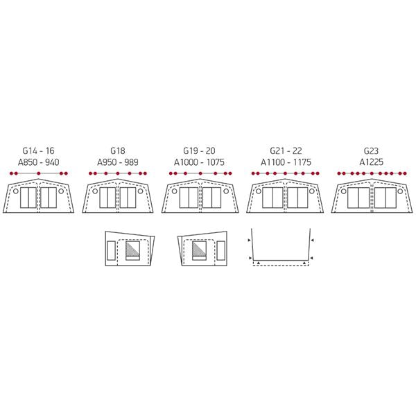 Isabella Ambassador Dawn Full Poled Caravan Awning Isabella - UK Camping And Leisure