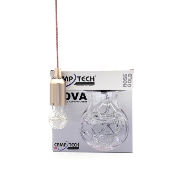 Camptech Set of 4 LED hanging lights Rose Gold