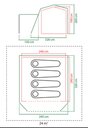 Coleman FastPitch Forest Lodge 4 Tent 4 Berth Tent | poled, waterproof, breathable, lightweight