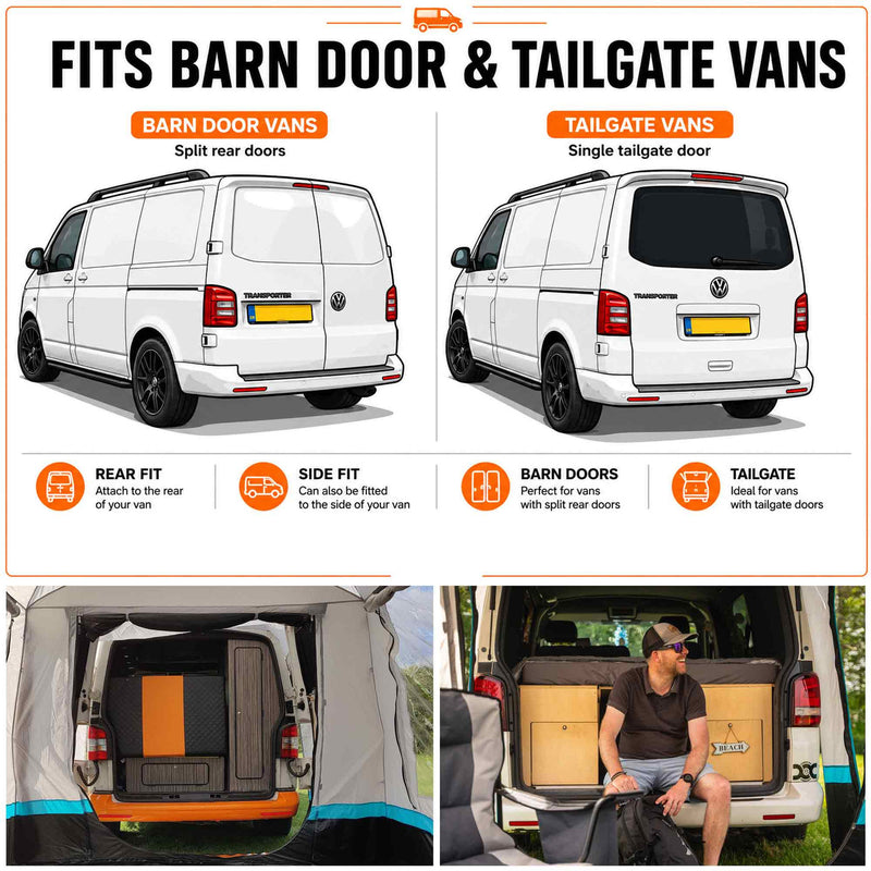Olrpo Snug Inflatable Tailgate Campervan Awning