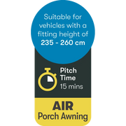 Westfield Vega 2 330 Air Porch Awning for Caravan 235 - 255cm | air frame, annex, touring caravan, shelter