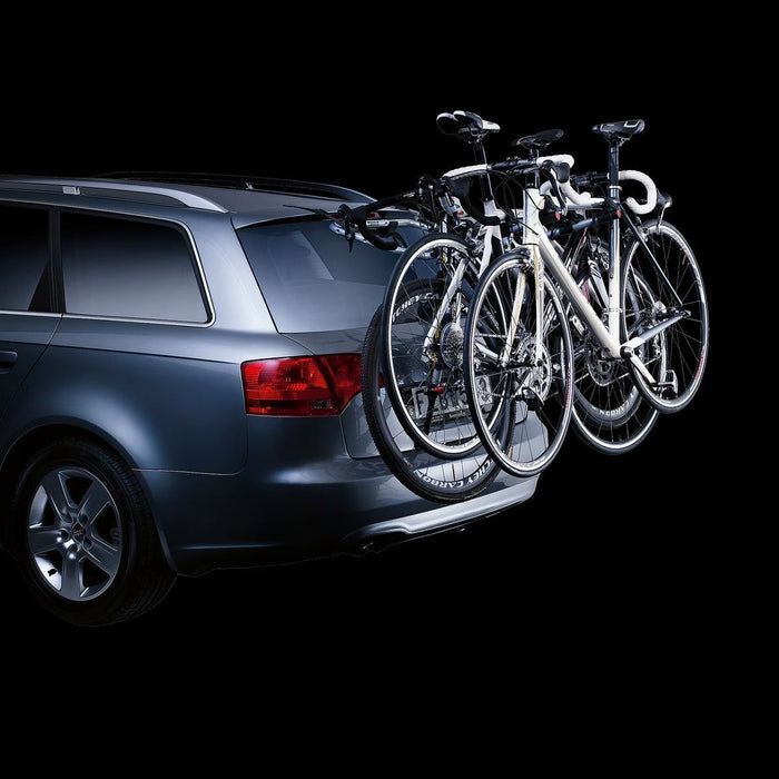 Thule Hang On three-bike hanging towbar bike rack. Aluminium Towbar Bike Rack Thule - UK Camping And Leisure