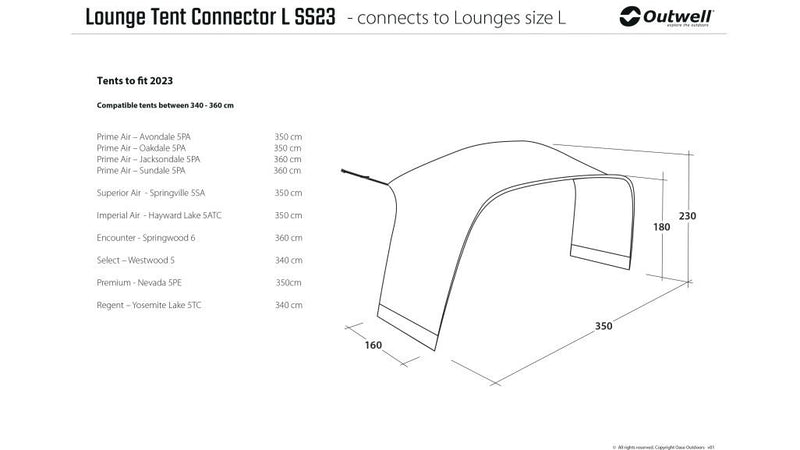 Outwell Lounge Tent Lounge Connector Large