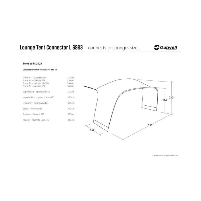 Outwell Lounge Tent Lounge Connector Large Outwell - UK Camping And Leisure