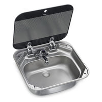 Dometic Smev square sink with black glass lid VA8005