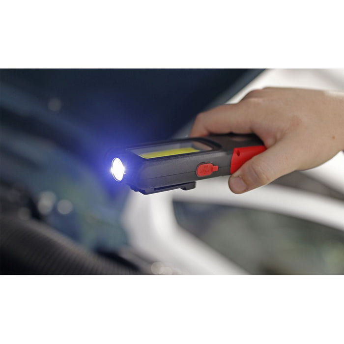 Sealey Rechargeable Inspection Lamp Red 5W COB+3W LED+Power Bank LED318R Sealey - UK Camping And Leisure
