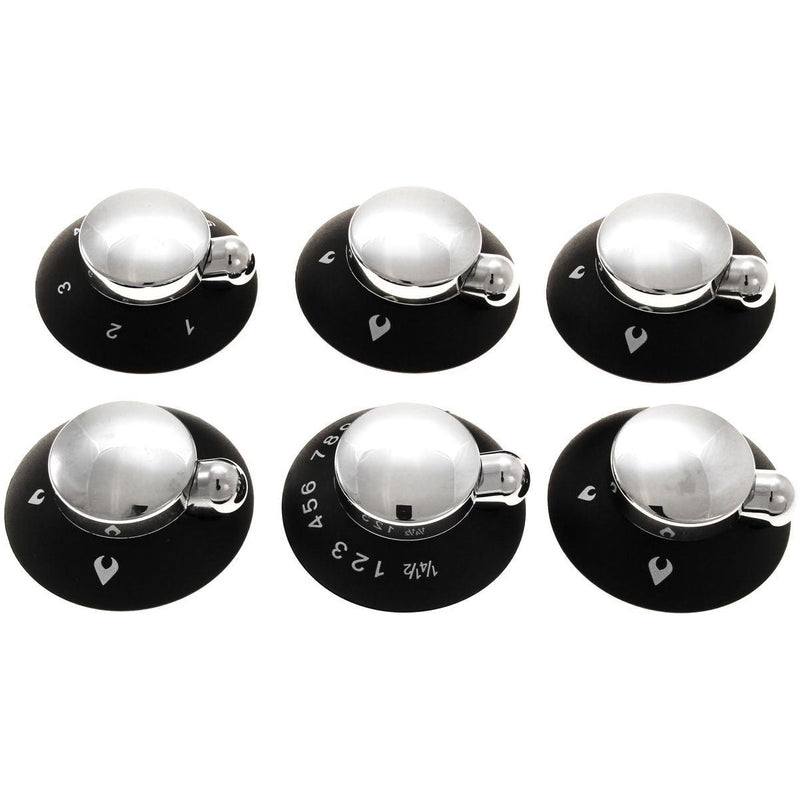 Thetford Oven, Grill Hob Knob Kit Black & Chrome for Enigma Cookers (SSPA1204 Thetford - UK Camping And Leisure