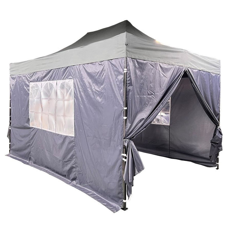 Sides for Louisiana Pavillion in grey (2 x doors, 2 x windows) UK Camping And Leisure - UK Camping And Leisure