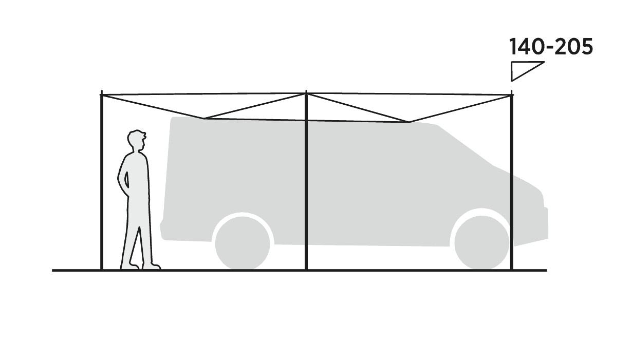 Easy Camp Lom Tri Campervan Canopy Grey Sun Shade Easy Camp - UK Camping And Leisure