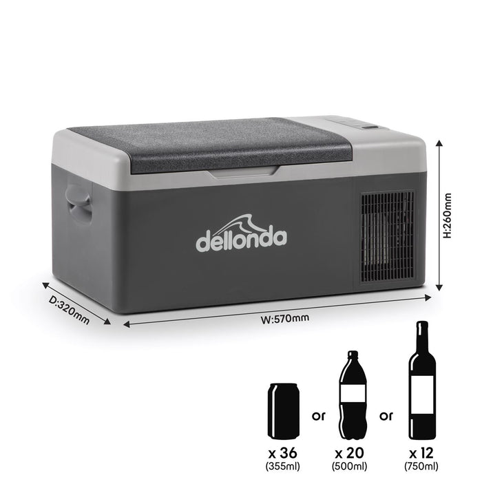 Dellonda Portable Fridge Freezer/Cool Box with LED Display 15L DL12 Dellonda - UK Camping And Leisure