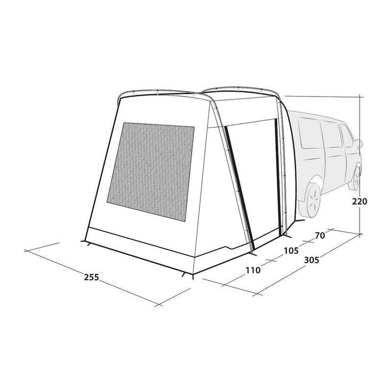 Outwell Desert Van Driveaway Awning Campervan 175-205cm Low - View 15