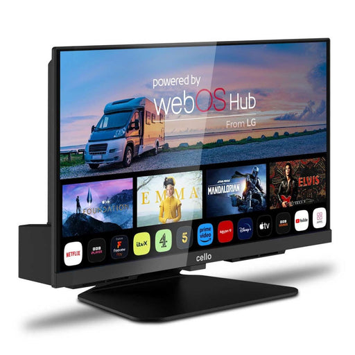 Cello 19" Smart WebOS 12V/230V Traveller TV with DVD & Perfect Pitch Cello - UK Camping And Leisure