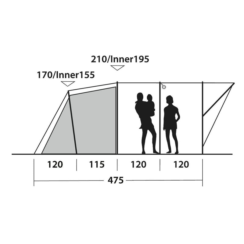 Outwell Sky 6 Pole Blue 6 Person Tent Outwell - UK Camping And Leisure