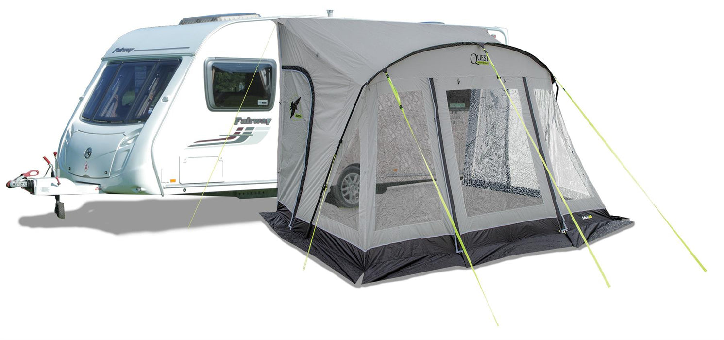 Quest Falcon Pro 390 Poled Porch Caravan Awning Grey Quest Leisure - UK Camping And Leisure