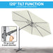 Dellonda Cantilever Parasol with 360 Rotation, Tilt & Cover 3m - Cream Dellonda - UK Camping And Leisure